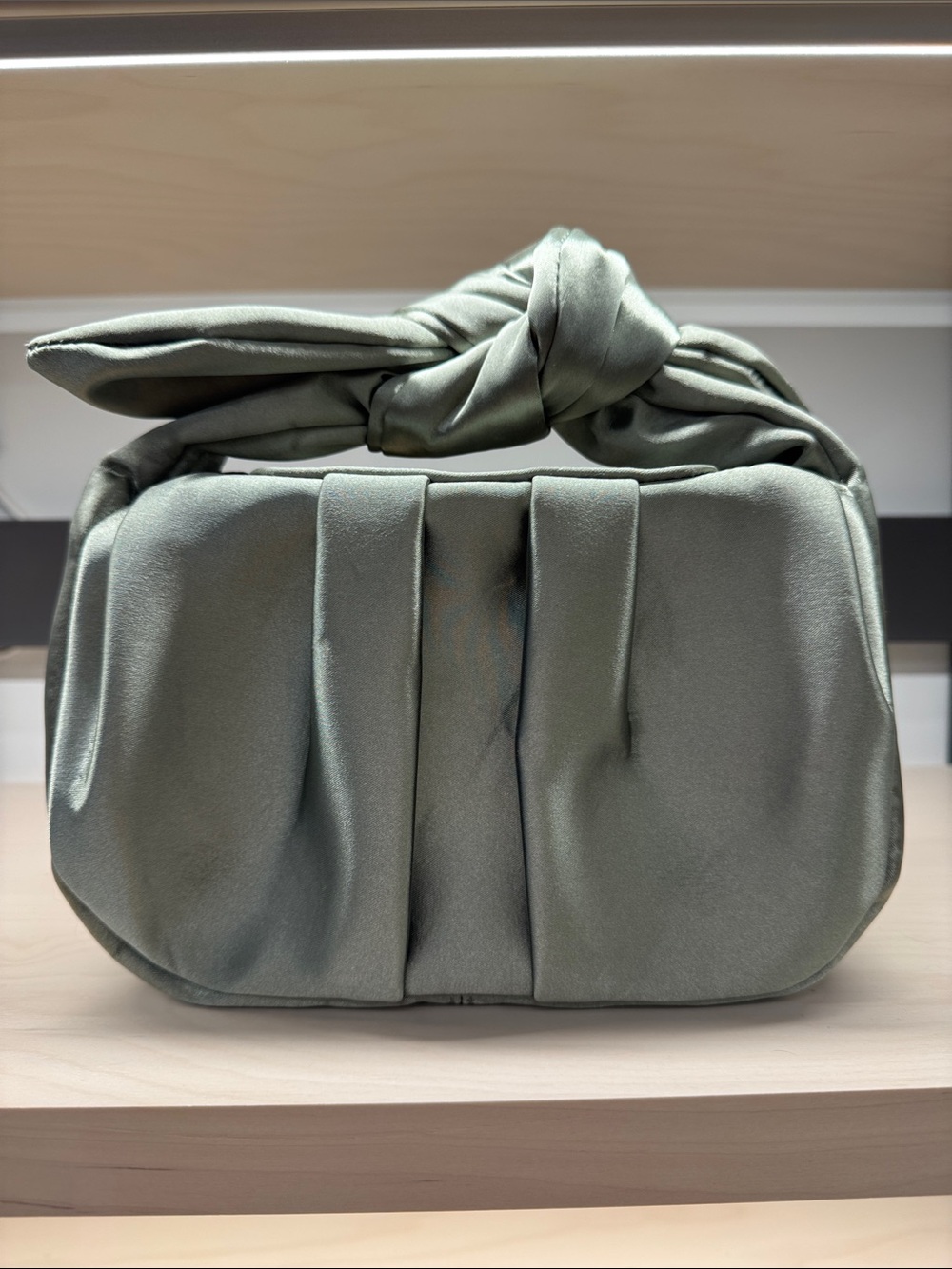 Lulu's Sage Green Knotted Handle Shoulder Bag